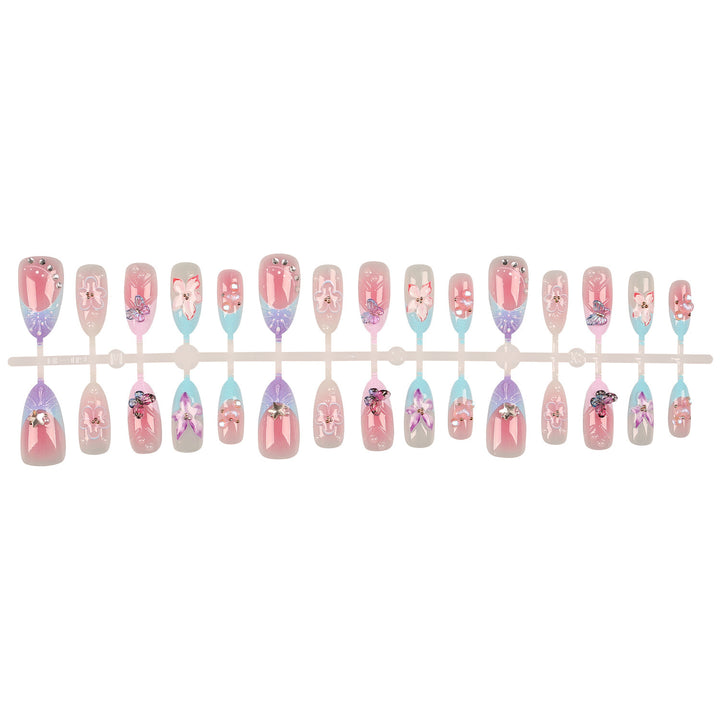 Floral Acrylic Press-On Nail Art Set