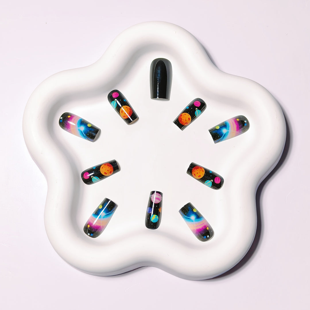 Artificial nails with Galactic Planet design Kalsten