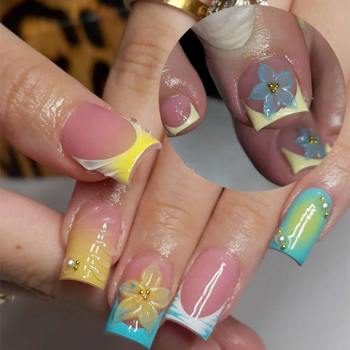 High-Quality Floral Design Press-On Nail Set Kalsten