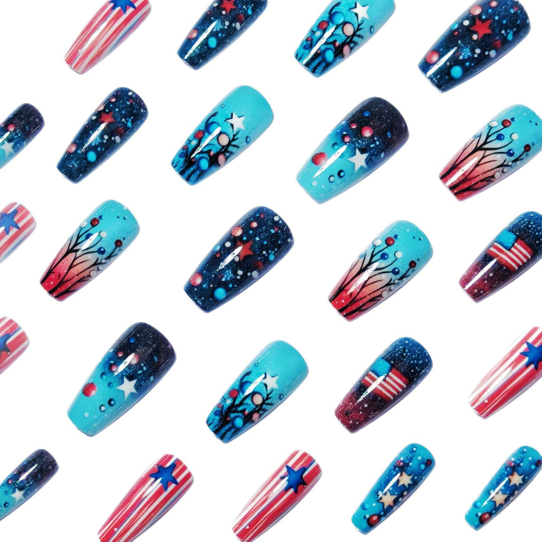 Artificial nails with creative galaxy and star patterns Kalsten