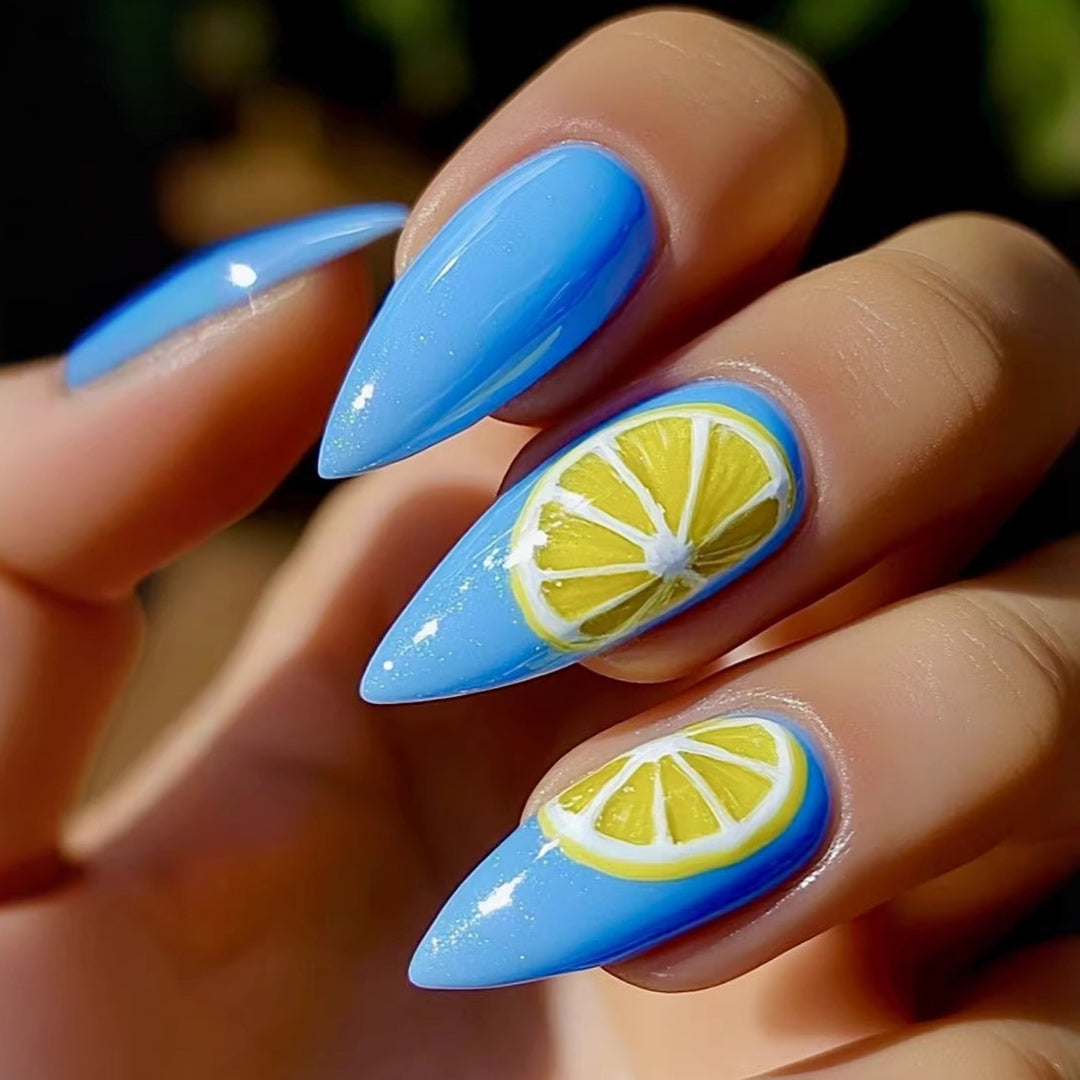 Artificial nails with lemon design Kalsten
