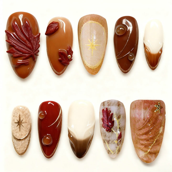 Artificial Nail Set with Decorative 3D Elements Kalsten