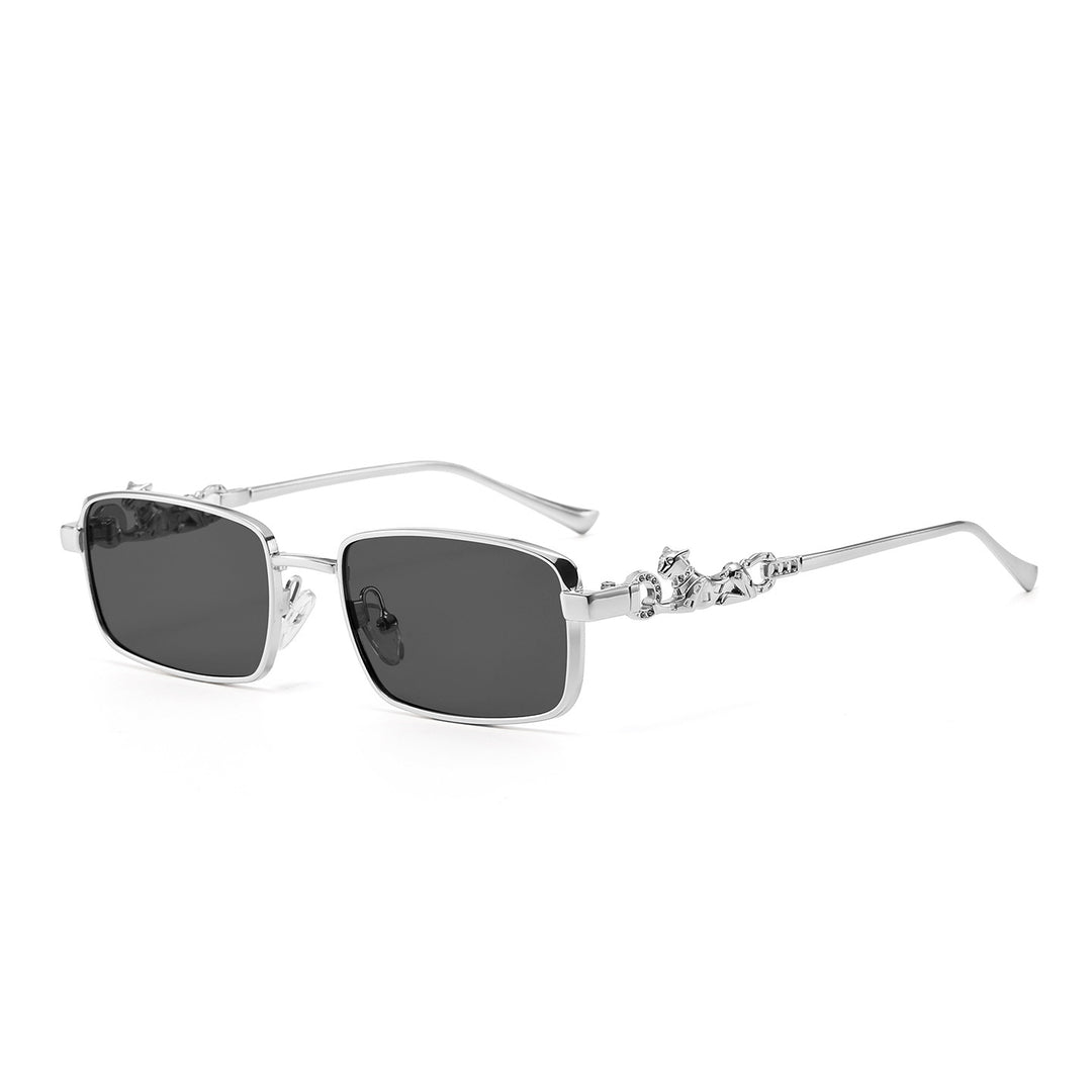 Fashion-Forward Oversized Square Sunglasses with Decorative Metallic Accents Kalsten
