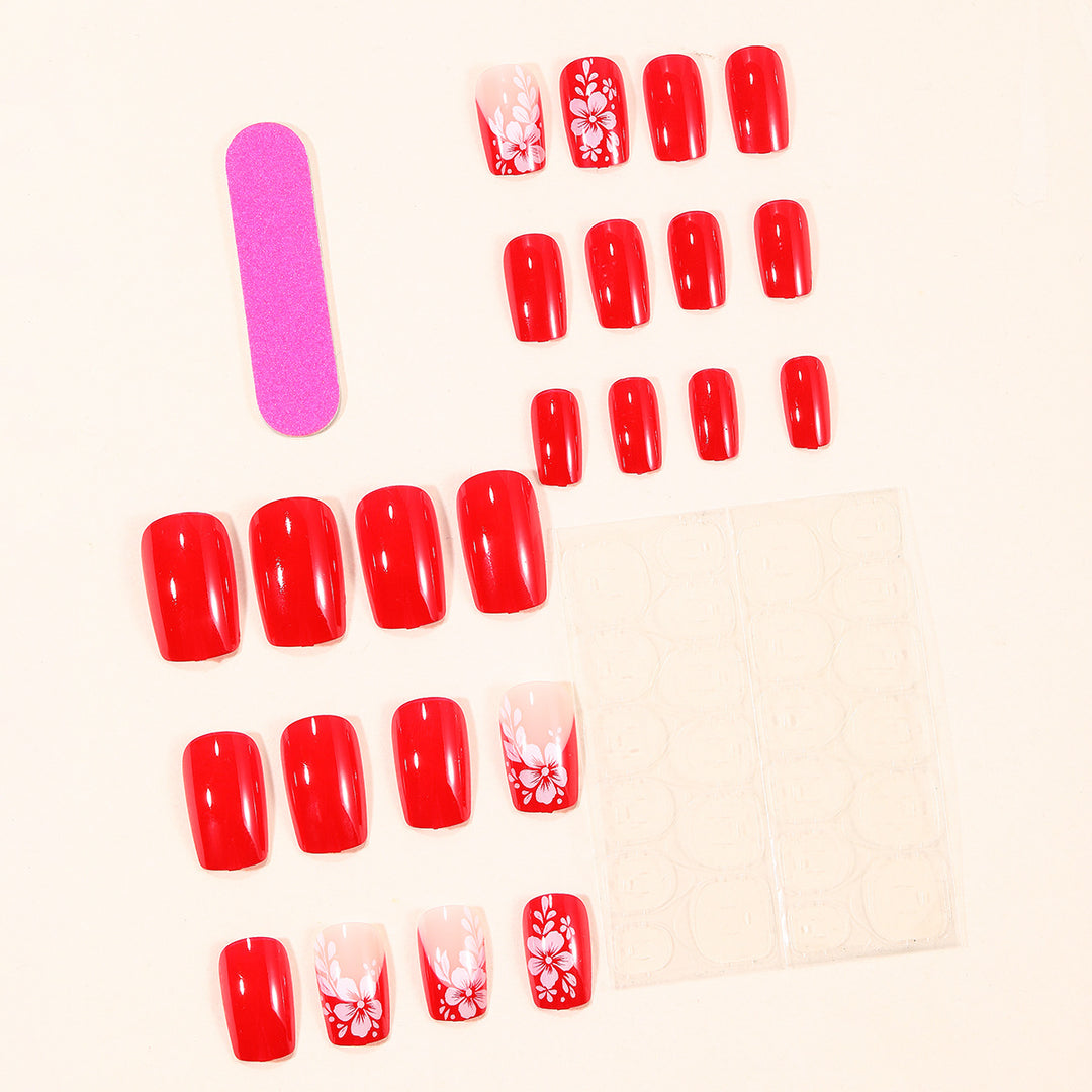 Elegant Floral 3D Acrylic Nail Art Extensions Kalsten