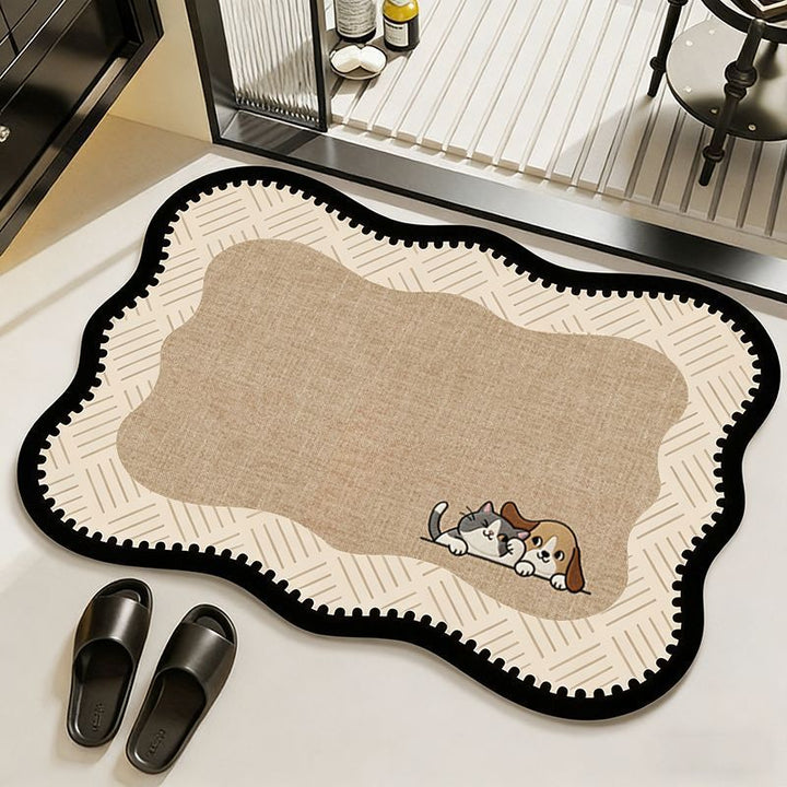 Elegant Vintage Floral Print Area Mat