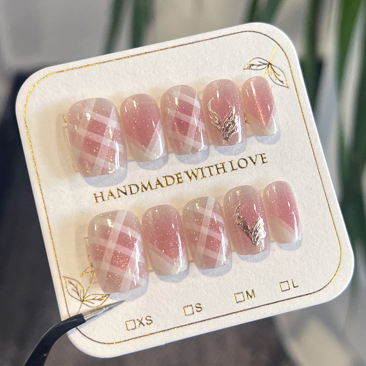 Nail art set with glamorous glitter and diagonal design Kalsten