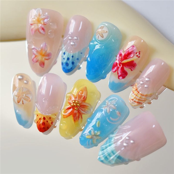 Artistic 3D Floral Nail Art Extensions Kalsten