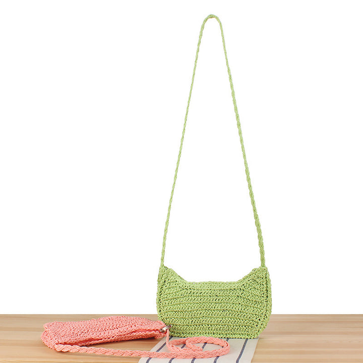 Shoulder bag made of natural woven material with stylish design Kalsten