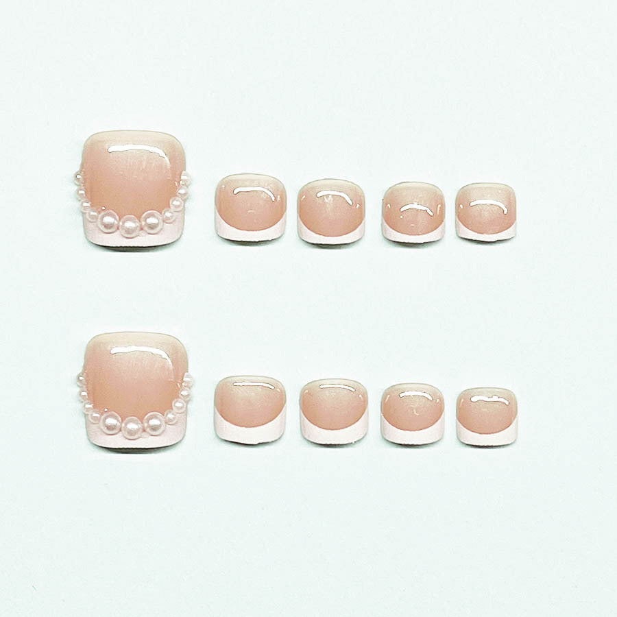 Artificial nail set for toenails with elegant tip decorations Kalsten