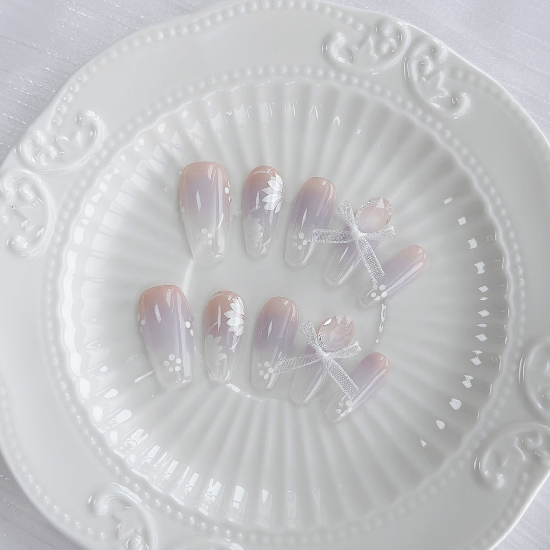 3D Floral Press-On Nail Art Set
