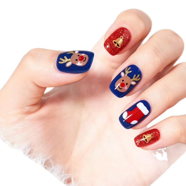Artificial nail set with festive Christmas design Kalsten