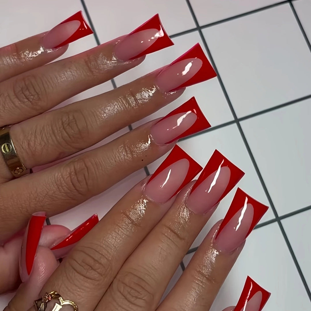 Glossy Square Tip Press-On Nails Kalsten