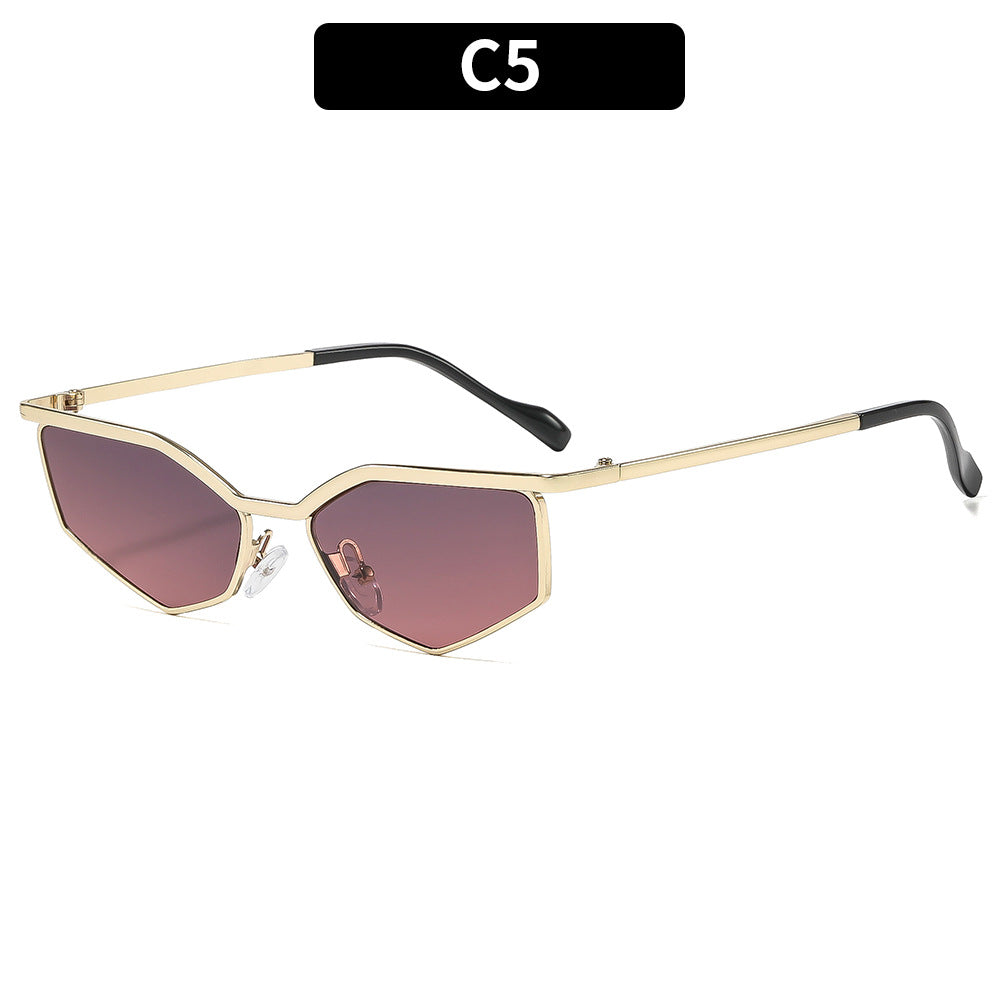 Geometric Frame Cat-Eye Sunglasses