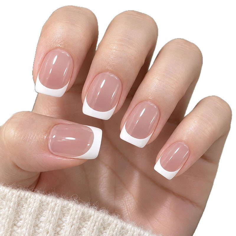 Elegant French Tip Acrylic Nail Set Kalsten