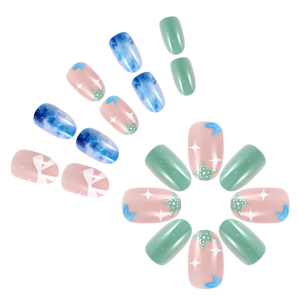 Artistic Ocean-Themed Press-On Nails Kalsten