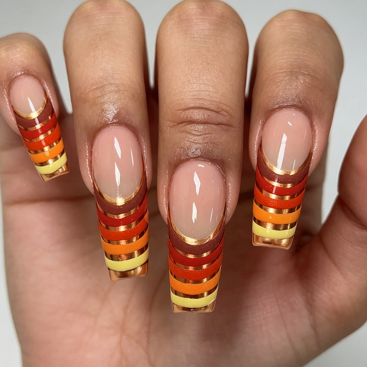 Striped Ombre Acrylic Nail Enhancements Kalsten