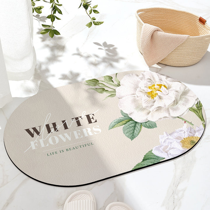 Floral Inspirational Bath Mat