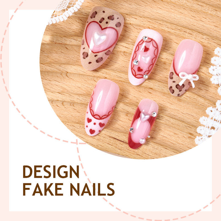 Creative Nail Art Set with Cute Heart and Bow Designs Kalsten