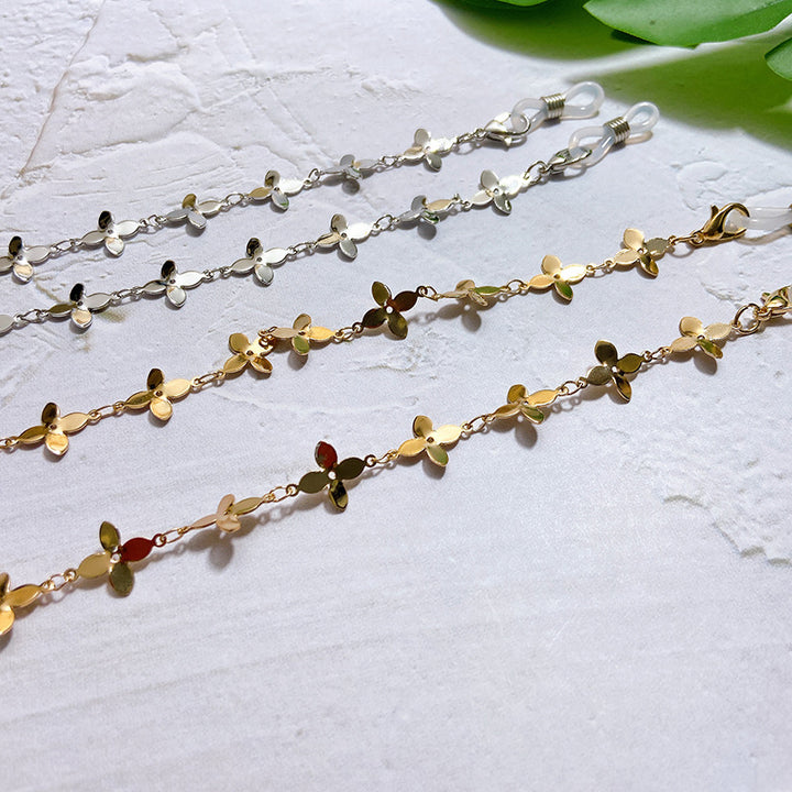 Fashionable glasses holder chain with filigree flower pendants Kalsten