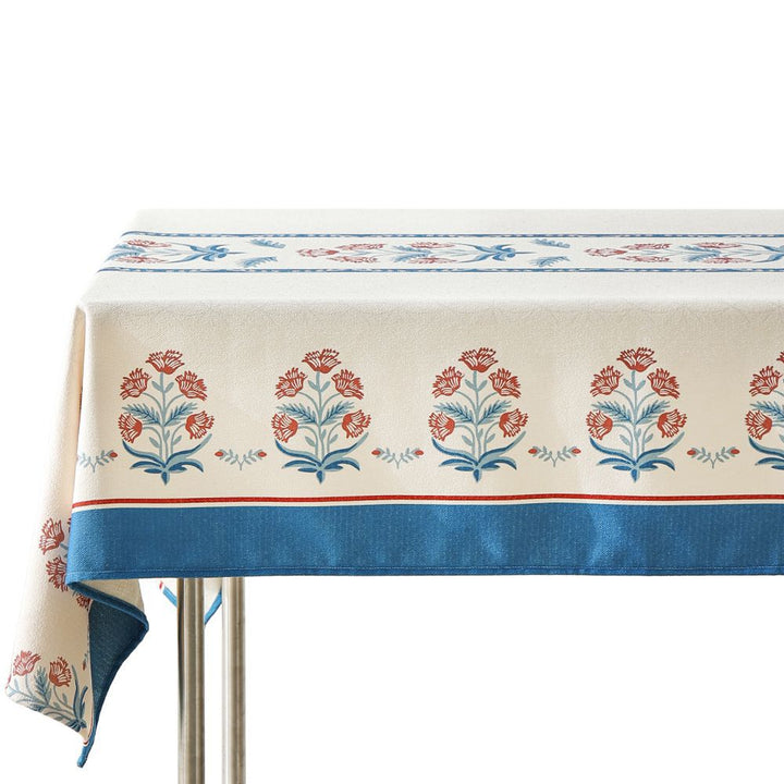Water-repellent rectangular tablecloth with paisley pattern and coated cotton look Kalsten