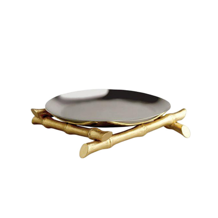 Decorative Serving Tray with Unique Floral Handles