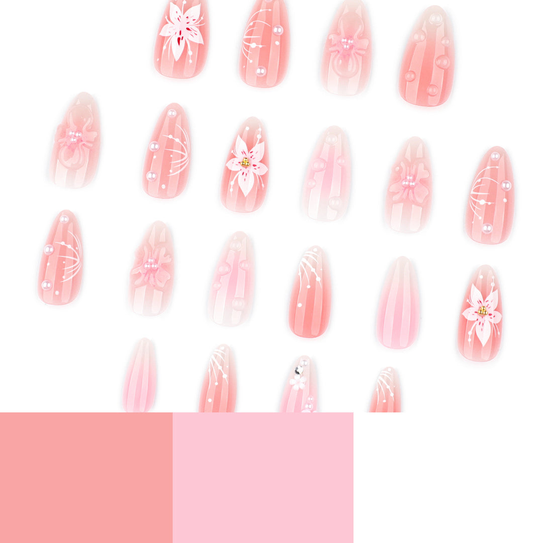 Artistic and creative nail extensions with floral accents Kalsten