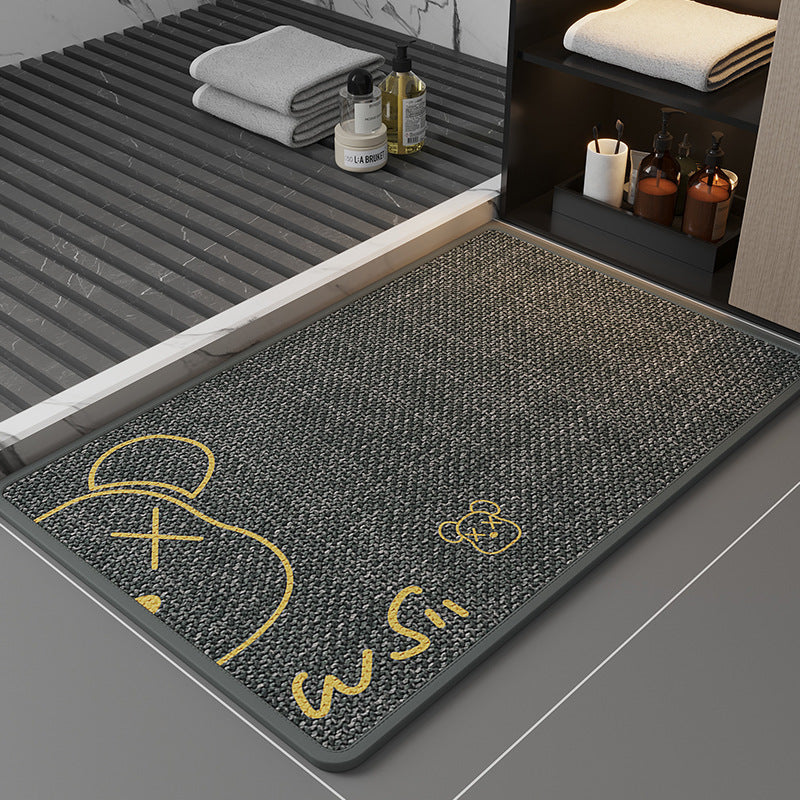 Decorative Coastal Fish-Themed Bath Mat for Bathroom