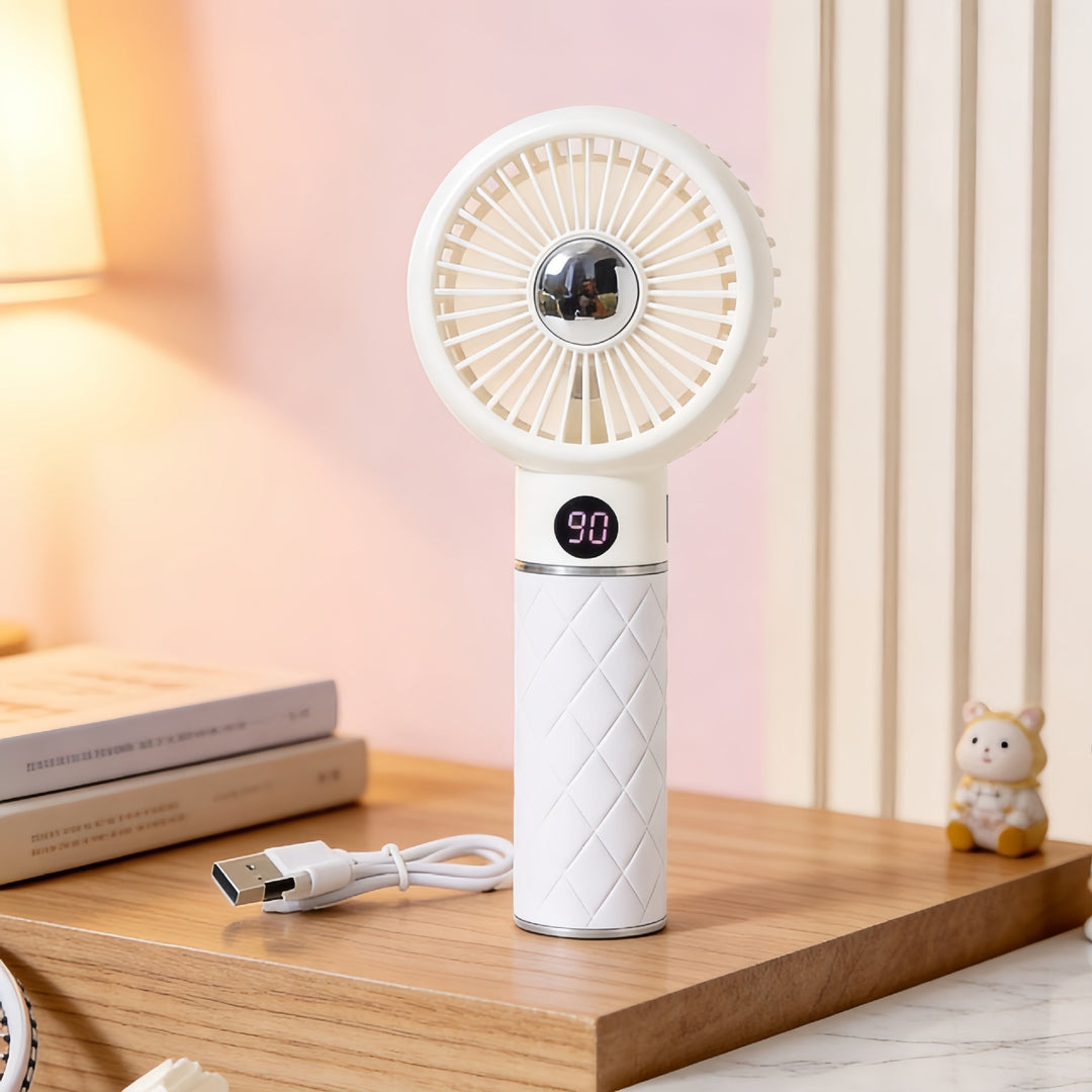 Portable Hand Fan with Digital Temperature Display and Comfortable Design Kalsten