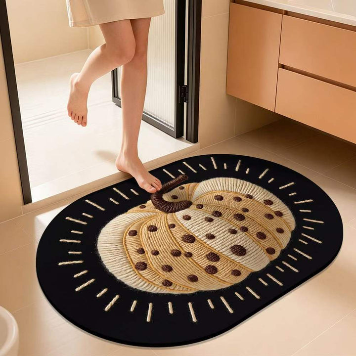 Pumpkin-Themed Decorative Bath Mat Kalsten
