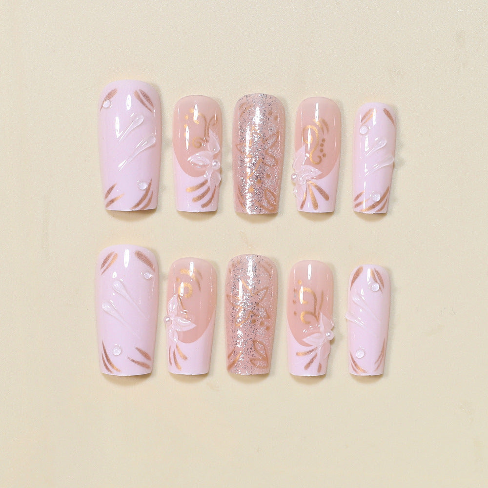 Decorative Long Press-On Nail Art Set Kalsten