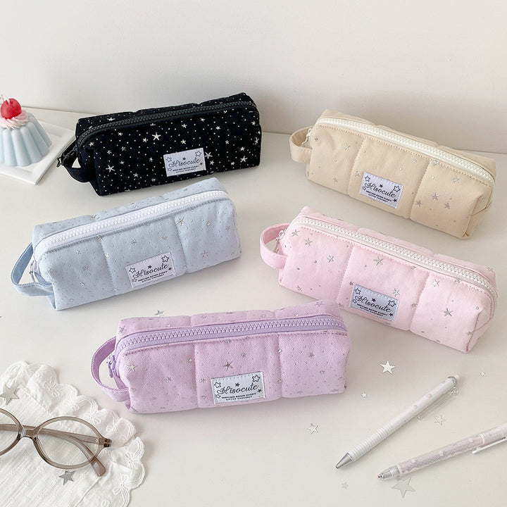 Star Patterned Canvas Pencil Case