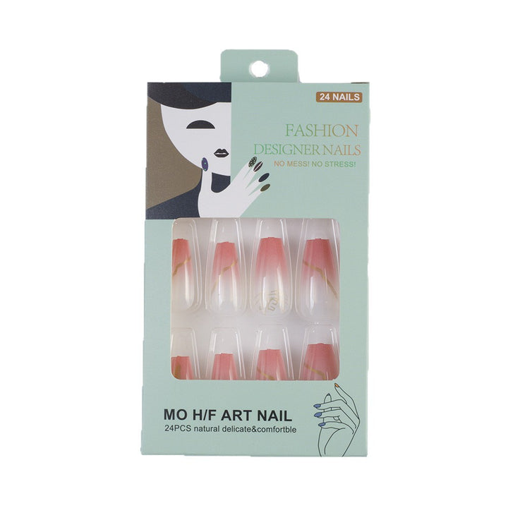 Nail art in an elegant gradient with gold accents Kalsten