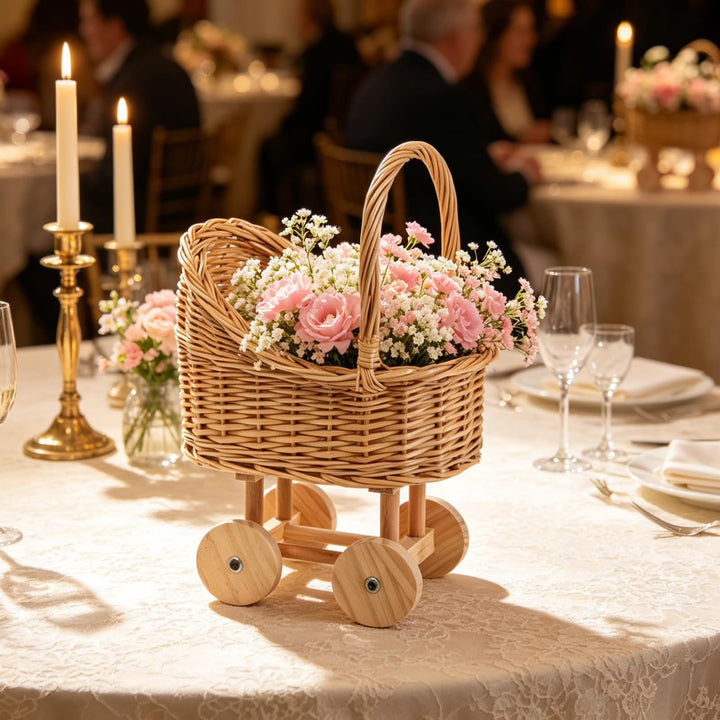 Playful Flower Basket On Wheels Kalsten