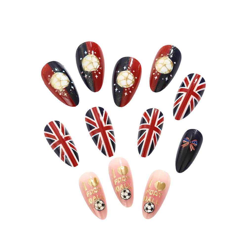 Sporty artificial nails in football design Kalsten