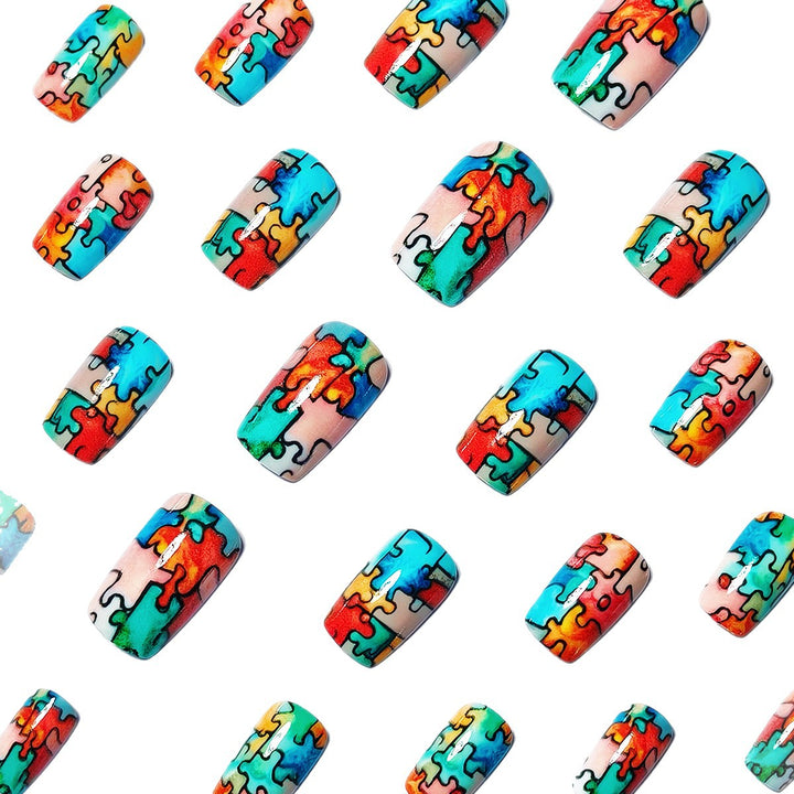 Puzzle-Themed Nail Art Kalsten