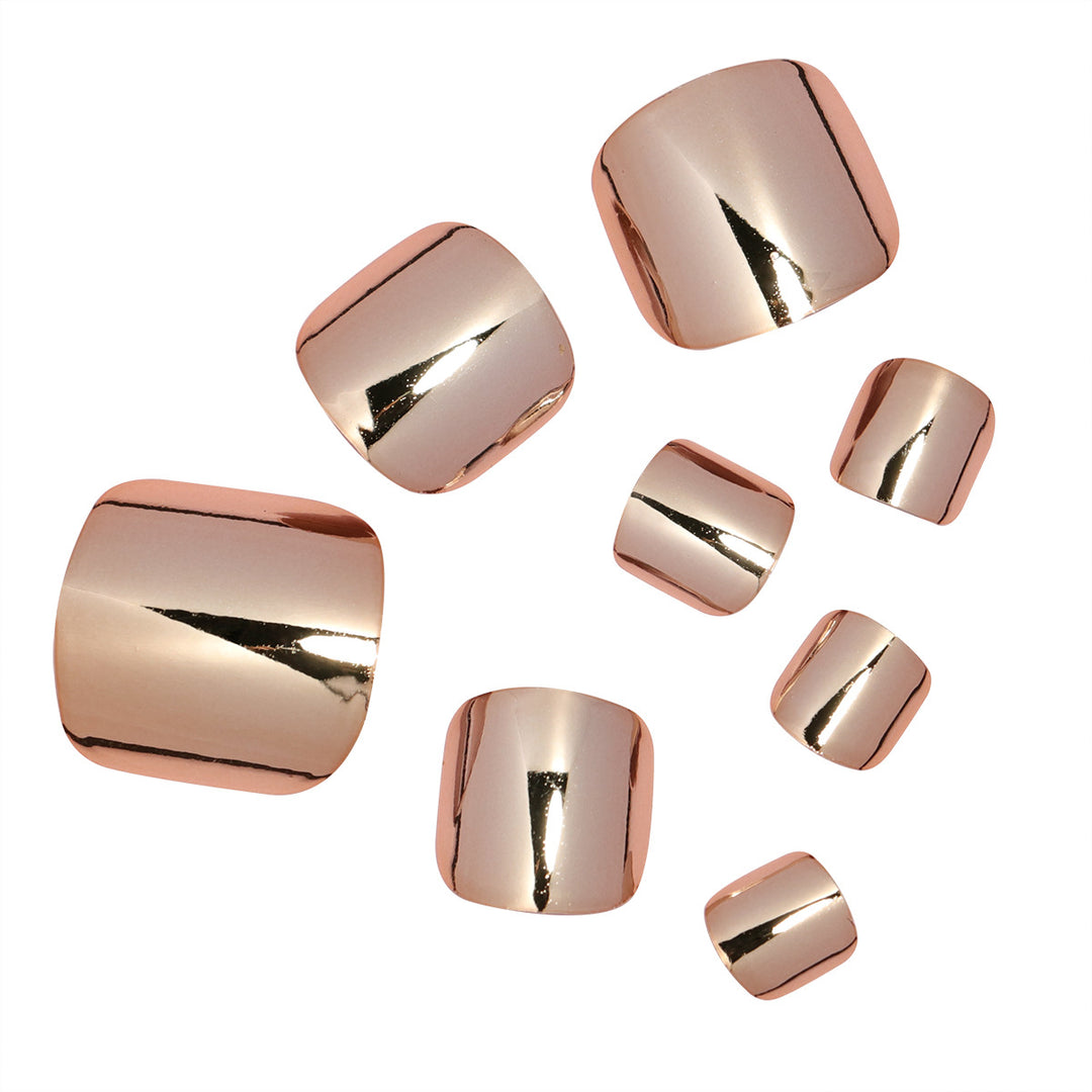 Metallic Press-On Toenail Set Kalsten