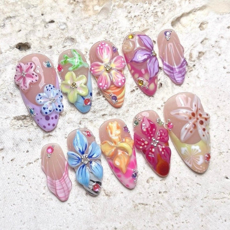 Nature-Themed Artistic Press-On Nail Set Kalsten
