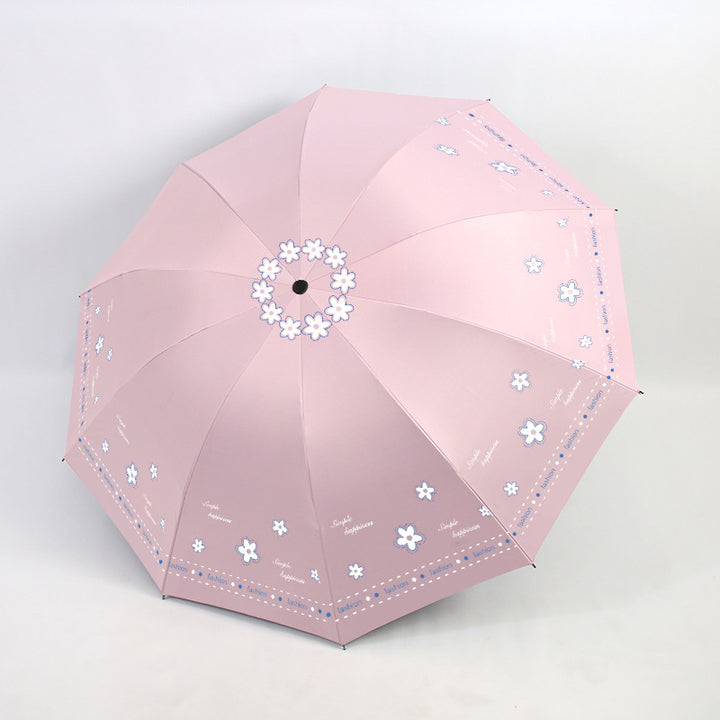Women's Folding Umbrella with Floral Patterns and UV Protection Kalsten