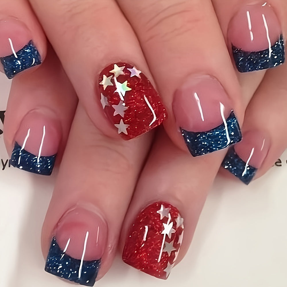 Sparkling Star Pattern Nail Art Kalsten