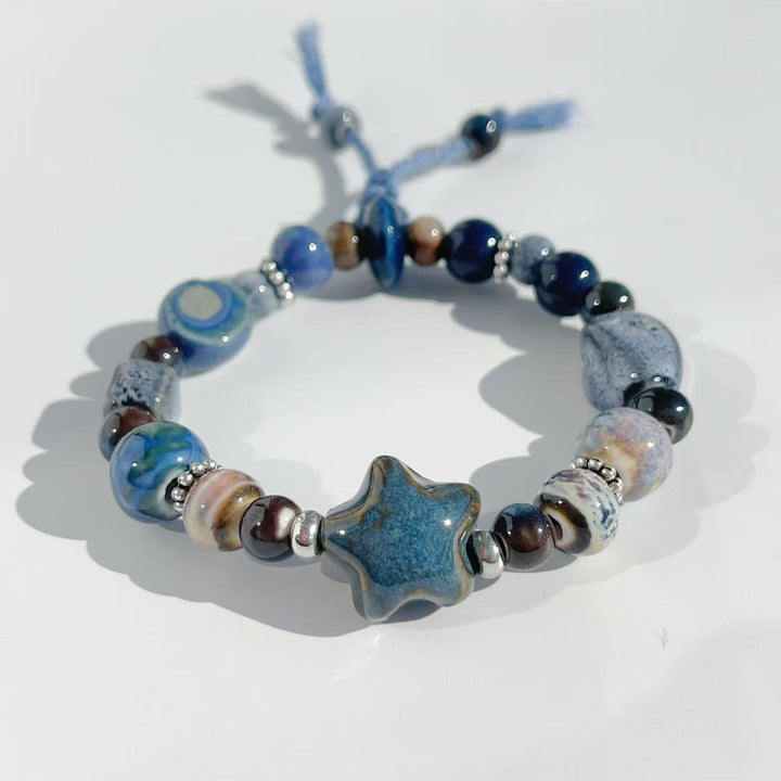 Handmade Stone Bead Stretch Bracelet Kalsten