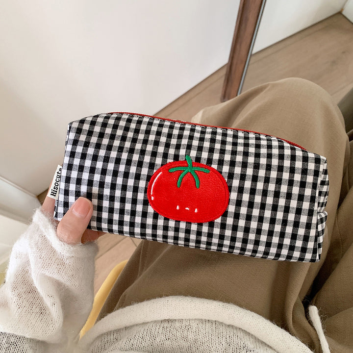 Cute Gingham Checkered Pencil Case Kalsten