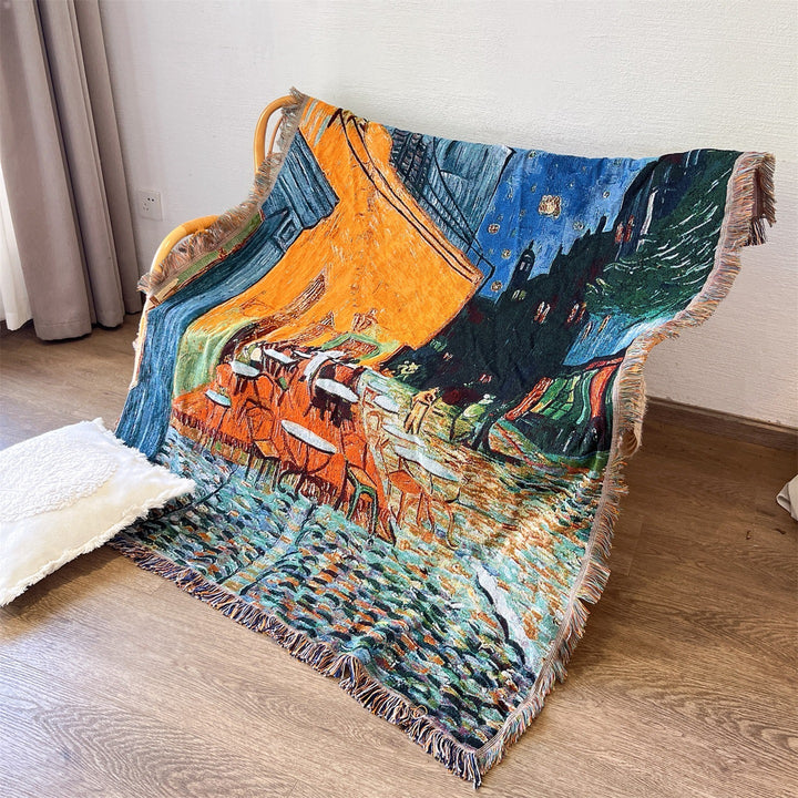 Artistic Vintage-Inspired Tapestry Throw Blanket
