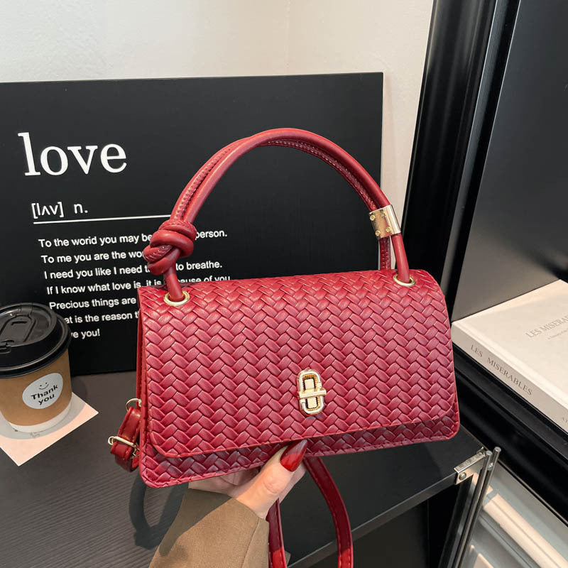 Woven Leather Evening Clutch