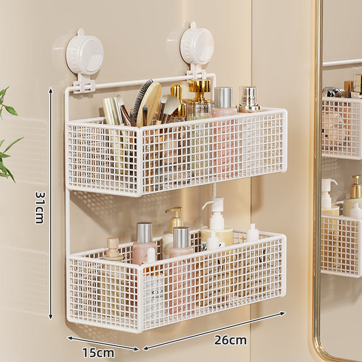 Suction-Mount Vertical Mesh Cosmetic & Toiletry Organizer