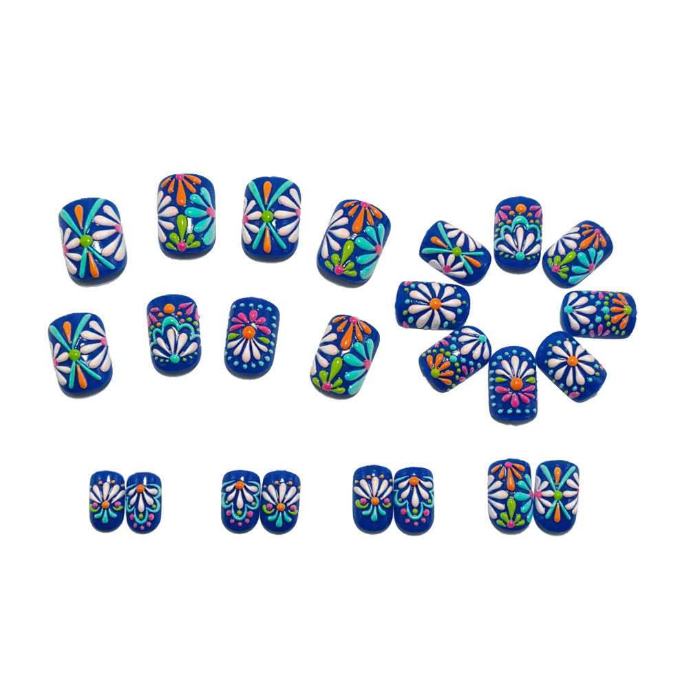 Artificial nails with floral pattern Kalsten