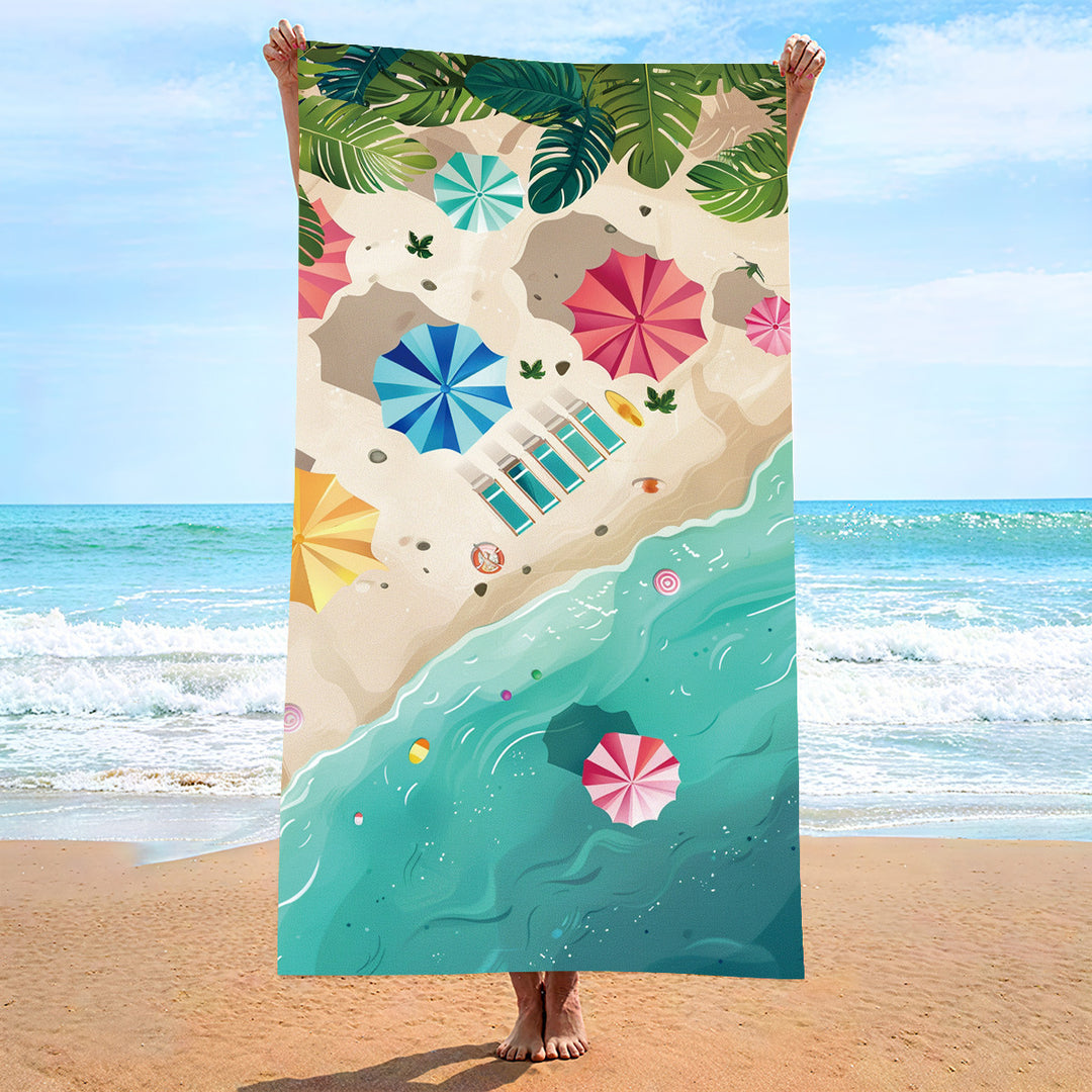 Ladies beach towel with maritime stripe pattern Kalsten