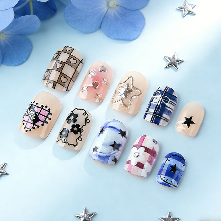 Artistic Mixed Pattern Press-On Nails Kalsten