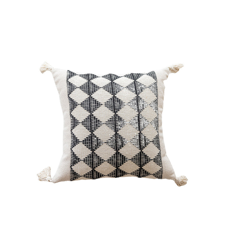 Woven Geometric Pattern Accent Pillow