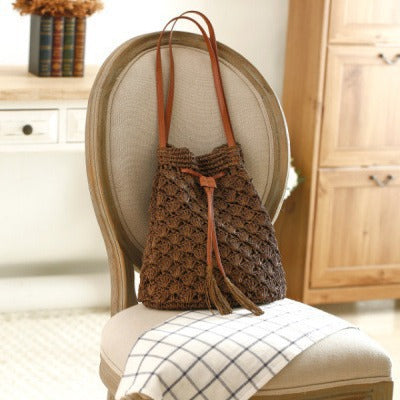 Macrame Shoulder Bag with Elegant Tassel Decoration Kalsten
