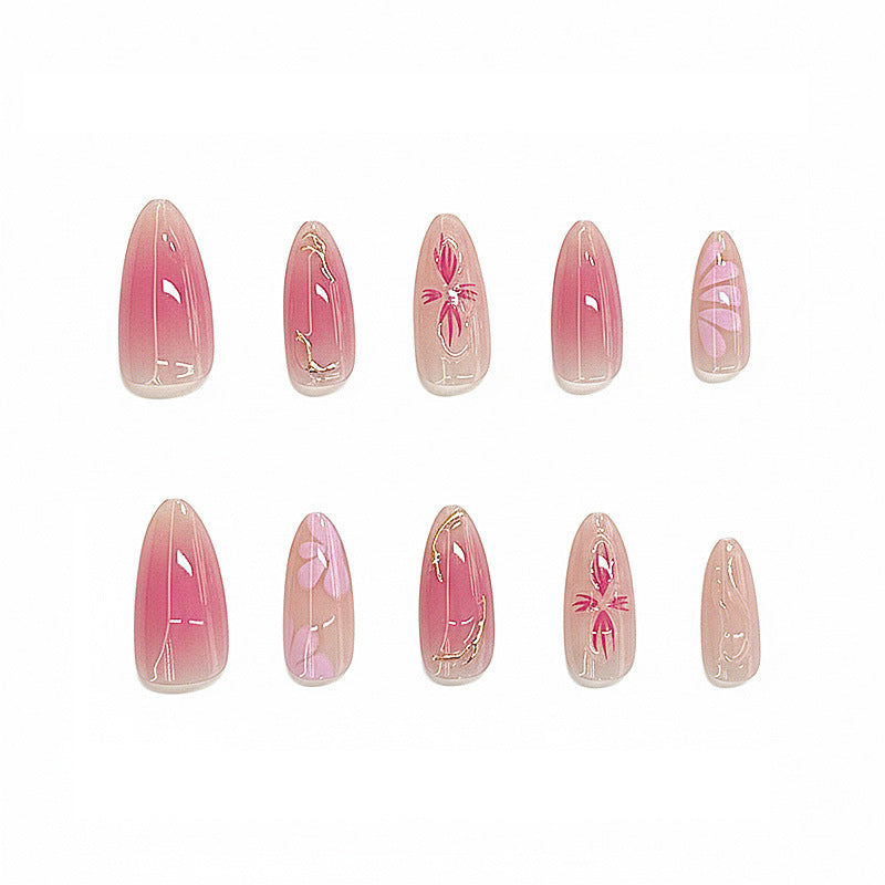 Artistic Floral Ombre Press-On Nail Set Kalsten
